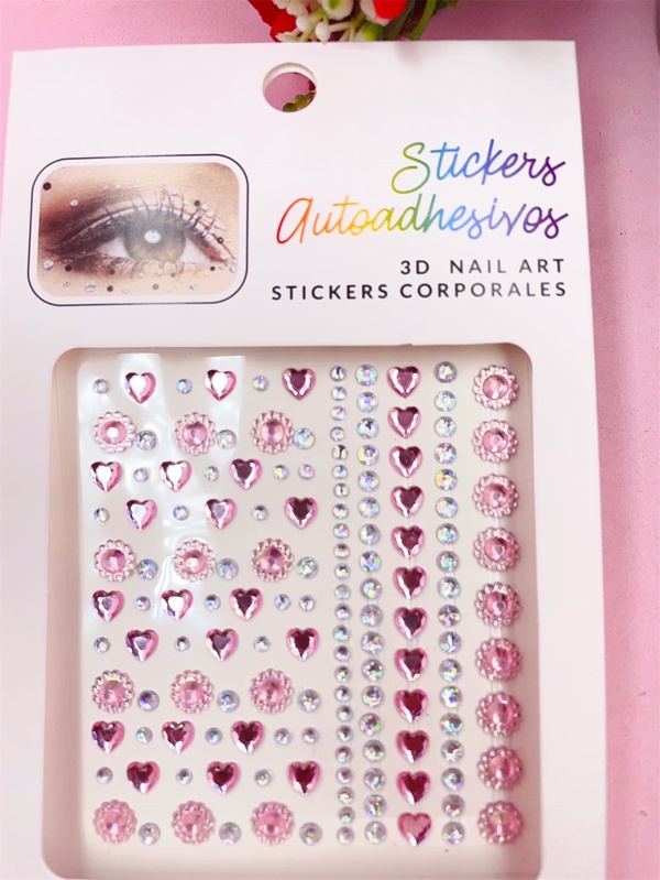 1 peças de adesivos de tatuagem de rosto de strass