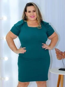 Plus Size Dresses - 薄荷藍 - 查看 3
