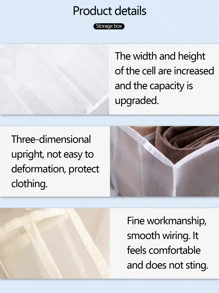 1 Piece Contrast Stitched Multi-Piece Underwear Organizer - White - View 5