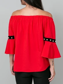Women Blouses - 紅色 - 查看 2