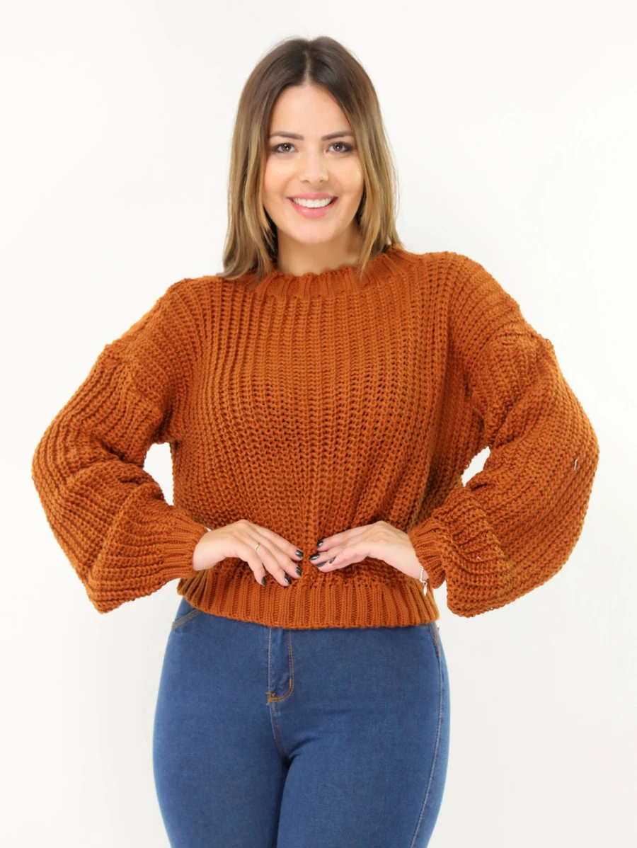 Women Sweaters - 薑色 - 查看 1