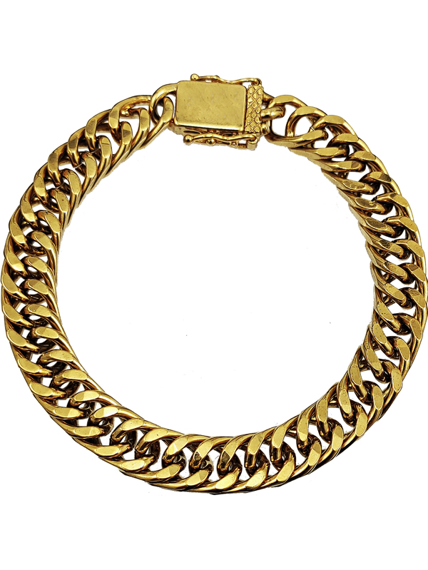 Pulseira Masculina Corrente De Pulso Grumet GrossaDourada Fecho Duplo