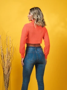 Women Sweaters - 橘色 - 查看 2