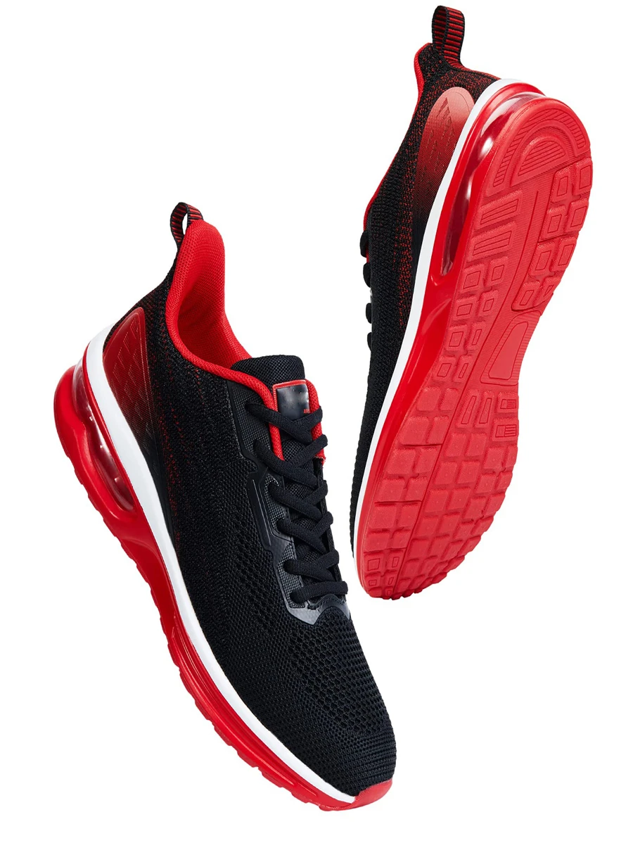 Air Sneakers For Men/Women Non-slip Shock-absorbing Tennis Shoes Mesh Design Breathable - Đỏ - Xem 1