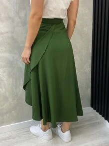 Women Skirts - 墨綠色 - 查看 2