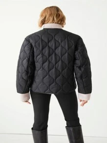 Women Winter Coats - Black - View 2