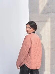 Women Winter Coats - 乾枯玫瑰色 - 查看 2