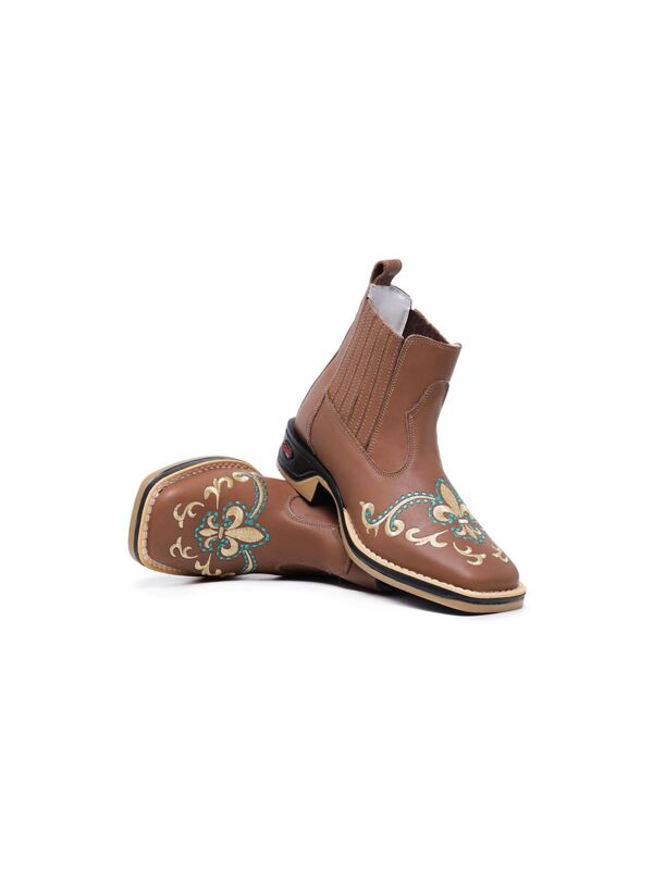 Butina Country Texana Bico Quadrado Lancamento confortável elegante bota marrom