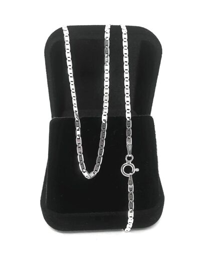 Corrente Cordão Piastrine 50Cm 2mm Prata 925 Legítima maciça