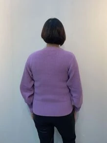 Women Sweaters - 紫丁香色 - 查看 2