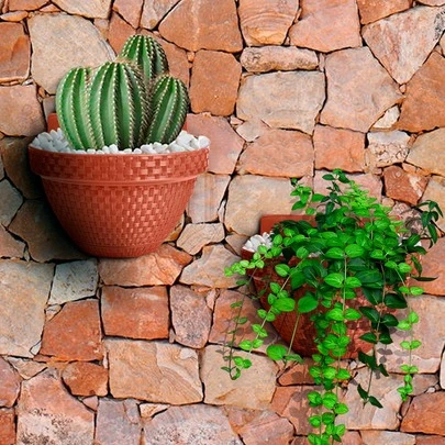 Vaso Para Planta De Parede Suspenso Meia Lua Rattan 03 Litros