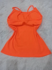 Women Tank Tops & Camis - Orange - View 2