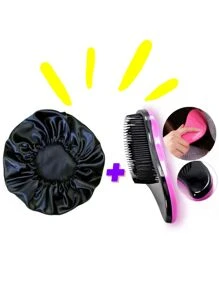 Kit Touca De Cetim + Escova Mágica - Multicolorido - Visão 3