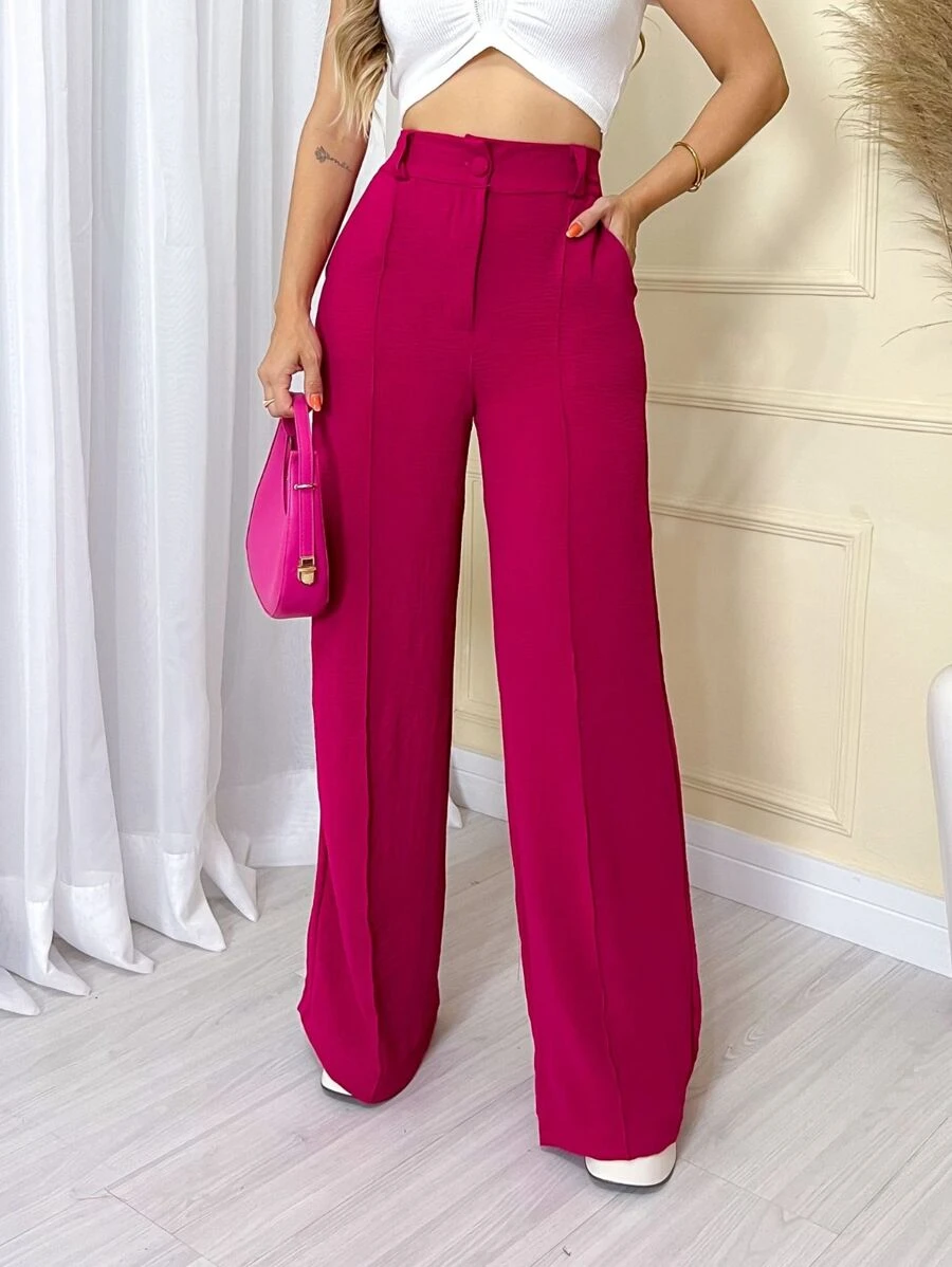 Women Pants - 藕粉色 - 查看 1