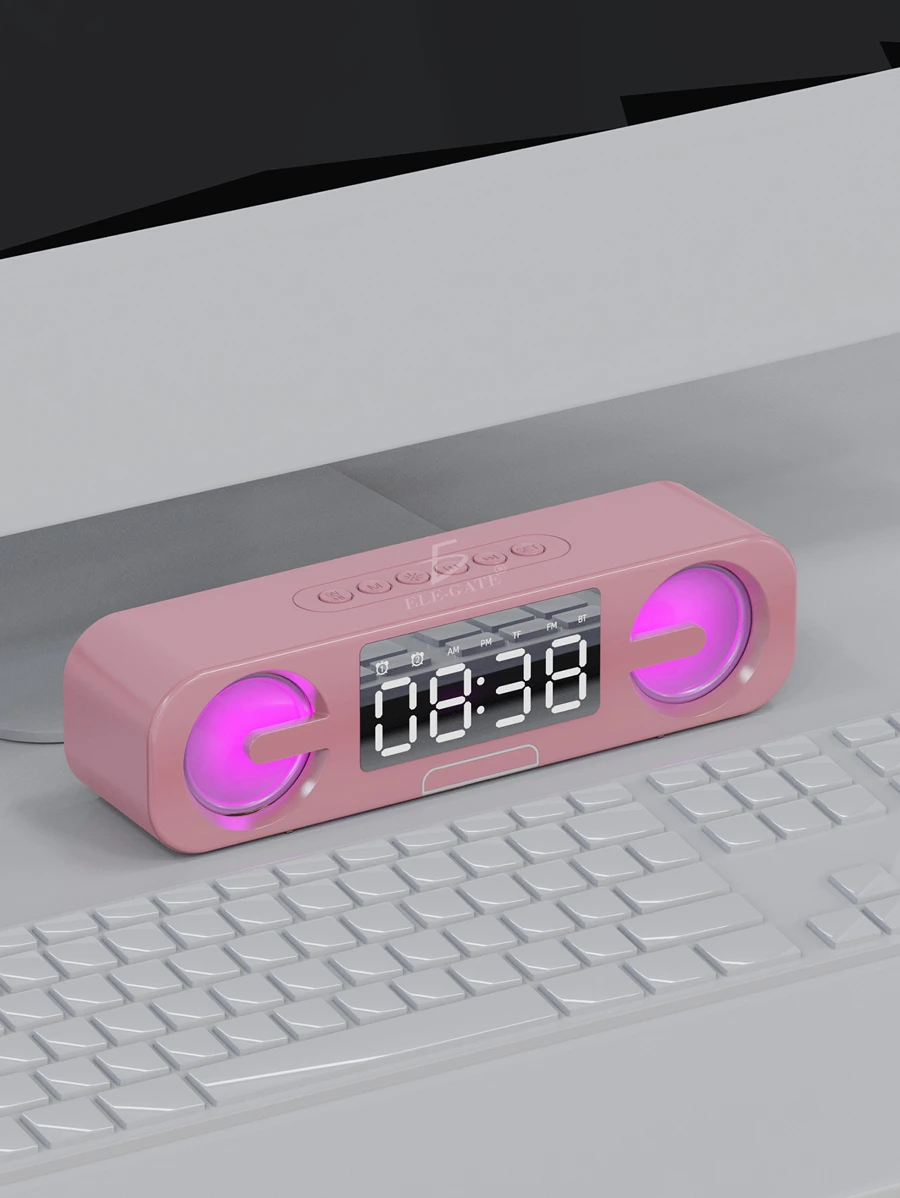 Ele-Gate Digital Alarm Clock W/Alarm Radio Speaker With Light Bluetooth - Multicolor - View 1