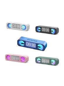 Ele-Gate Digital Alarm Clock W/Alarm Radio Speaker With Light Bluetooth - Multicolor - View 6