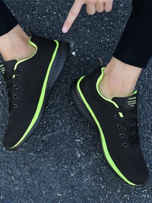 Men's Sports Shoes Outdoor Leisure Walking Sports Tennis Running Shoes Gym Shoes - màu xanh lá - Xem 2