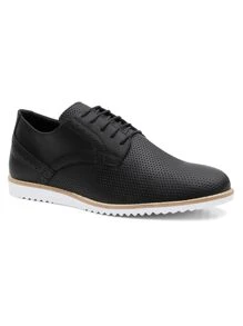 Sapato Social Masculino Estilo Clássico Brilhoso Moderno Confortável Sola Caramelo e Branca