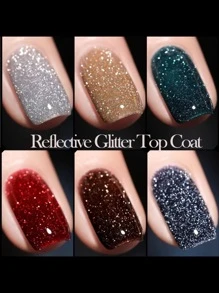 TOP COAT REFLECTIVO FOTOSENSIBLE GEL UV LED - Plateado - Ver 3