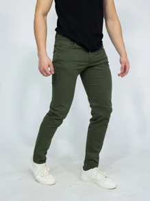 SAINT ELIAN Men Pants - 軍綠色 - 查看 4