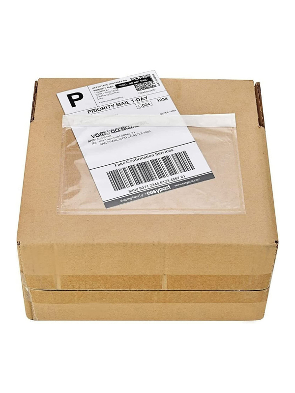 7.5" x 5.5" Clear Adhesive Top Loading Packing List / Shipping Label