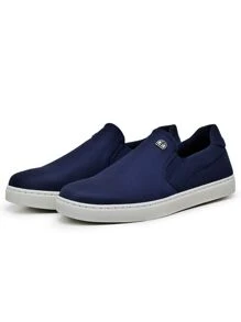 Kit 2 Pares Sapatênis Slip On Masculino Elástico Polo Fran Tênis Iate Casual Com Carteira Cinto e Relógio