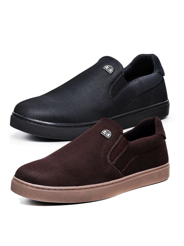 Kit 2 Pares Sapatênis Slip On Masculino Elástico Polo Fran Tênis Iate Casual