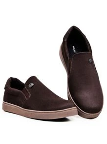 Kit 2 Pares Sapatênis Slip On Masculino Elástico Polo Fran Tênis Iate Casual Com Carteira Cinto e Relógio