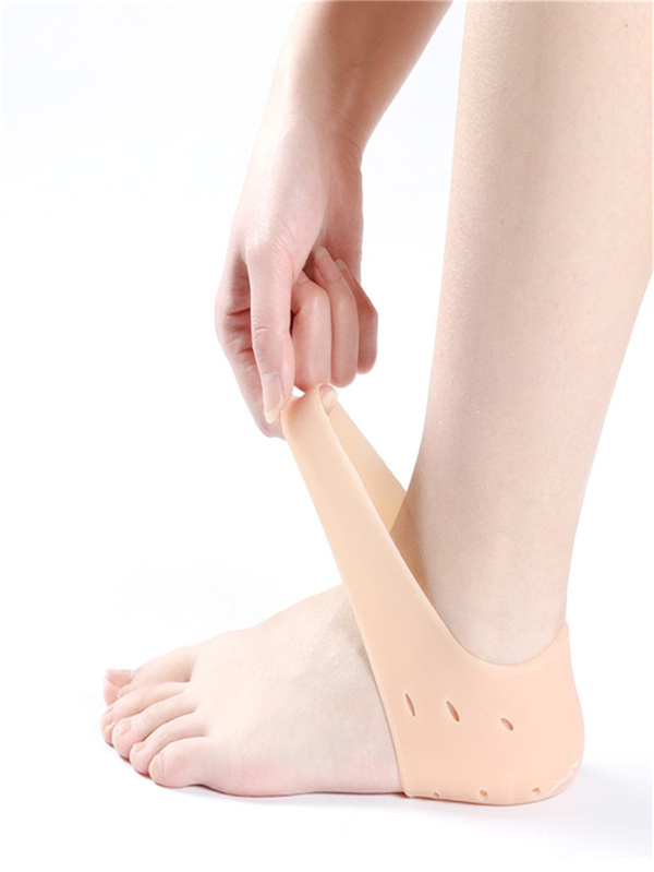 Par de Meia Palmilha Silicone Gel Protecao Ortopedica Esporao Calcanhar Fascite Tamanho Unico