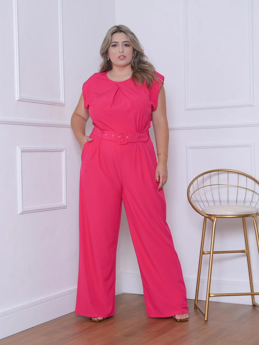 Plus Size Jumpsuits - Hot Pink - View 1