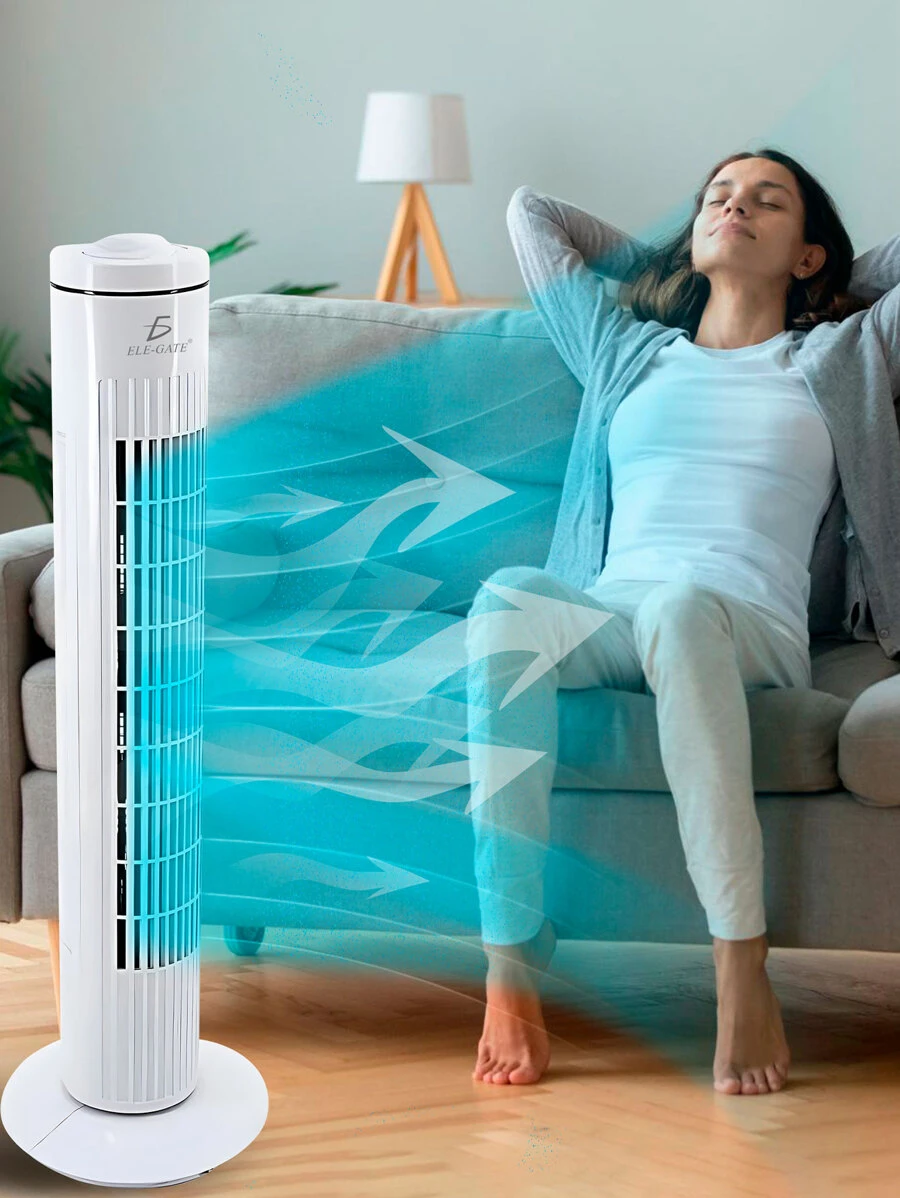 Ventilador de Torre 29 Pulgadas con 3 Velocidades y Giro de 90 Grados. - Blanco - Ver 1