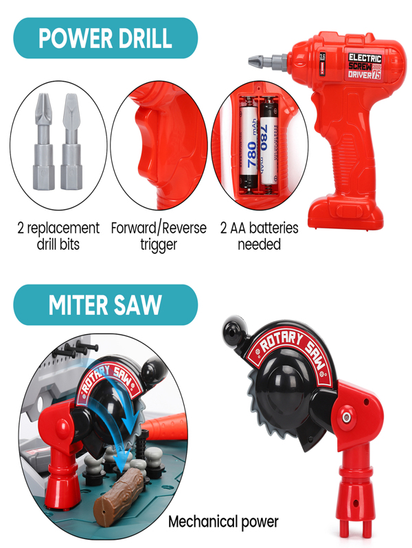 Kids Tool Bench Toy Workbench with 55Piece Kids Tool Set, Play Tool