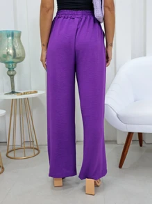 Women Pants - 紫色 - 查看 2