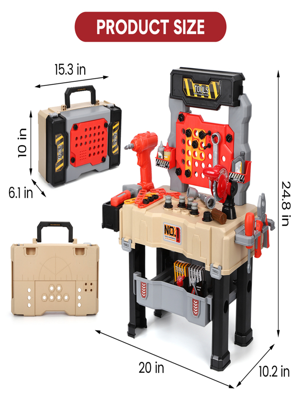 Kids Tool Bench Toy Workbench with 55Piece Kids Tool Set, Play Tool
