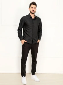 Camisa Social Lisa Microfibra Não Precisa Passa