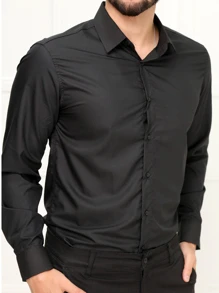 Camisa Social Lisa Microfibra Não Precisa Passa