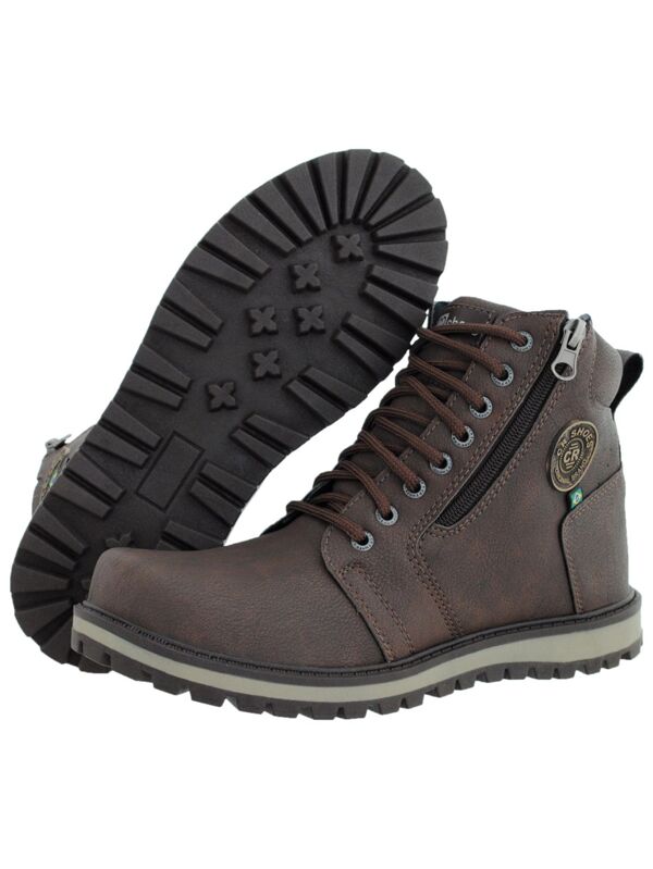 Coturno Masculino Com Ziper Modelo Novo Crshoes