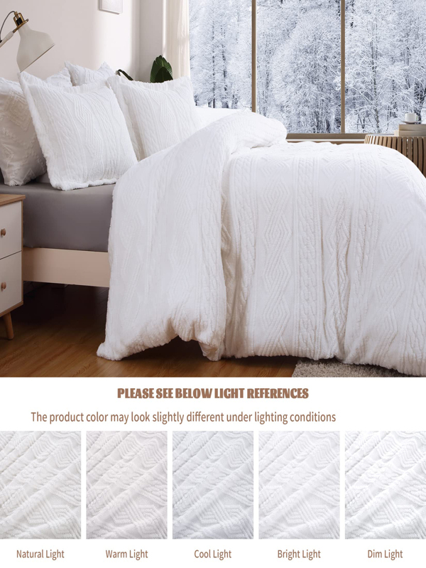 Fluffy Duvet Cover Queen Size Shaggy Fuzzy Sherpa Duvet Cover Bedding