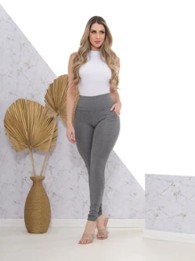 Women Pants - 灰色 - 查看 7