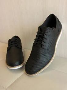 Sapato Social Masculino Estilo Clássico Brilhoso Moderno Confortável Sola Caramelo e Branca