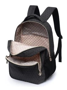 Mochila Bolsa Feminina Espaçosa Casual Spector Reforçada - Preto - Visão 4