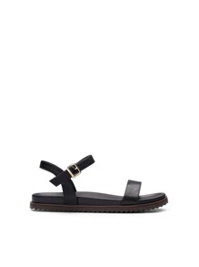 Women's Cute Open Toe One Band Arch Support Comfort Flat Sandals For Summer - Black - View 4