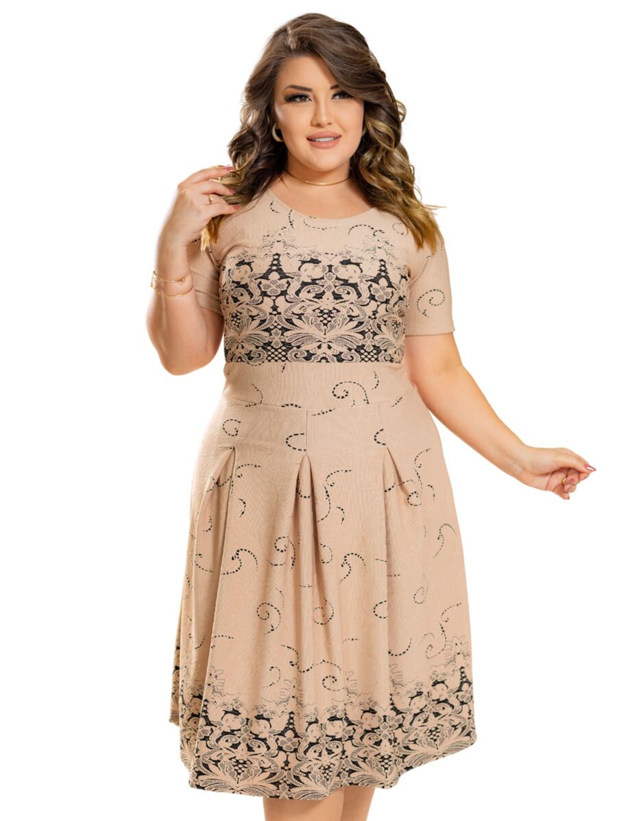 Plus Size Dresses - Màu be - Xem 1