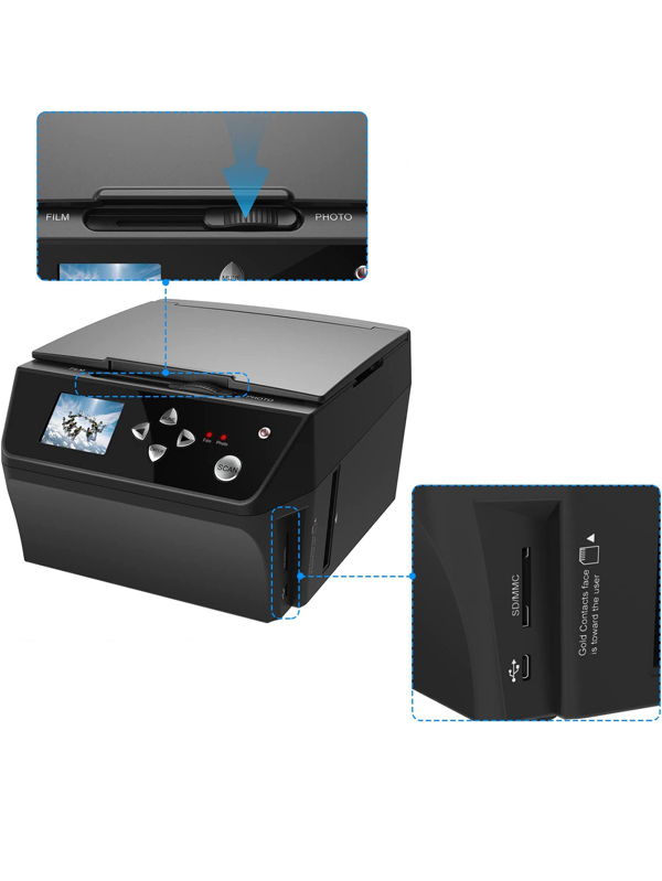 KEDOK Photo,NameCard,Slide & Negative Scanner With Large 5" LCD Screen, Film And Slide Digitizer