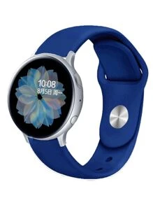 Pulseira Silicone Smartwatch 20mm 22mm Compativel Relogio Watch3 41/45 Active2 Amazfit Bip GTR42/47mm GTS GTR3PRO - Azul - Visão 1