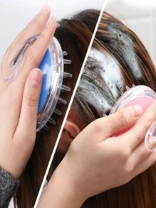 Escova Silicone Para Massagem Capilar e para Cuidados Com O Corpo/Escova De Banho Para Massagem Cabelo