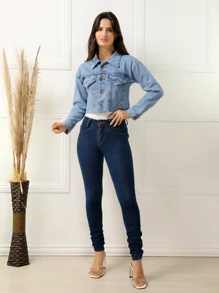 Women Denim Jackets & Coats - Rửa trung bình - Xem 3