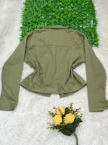 Women Denim Jackets & Coats - 綠色 - 查看 2