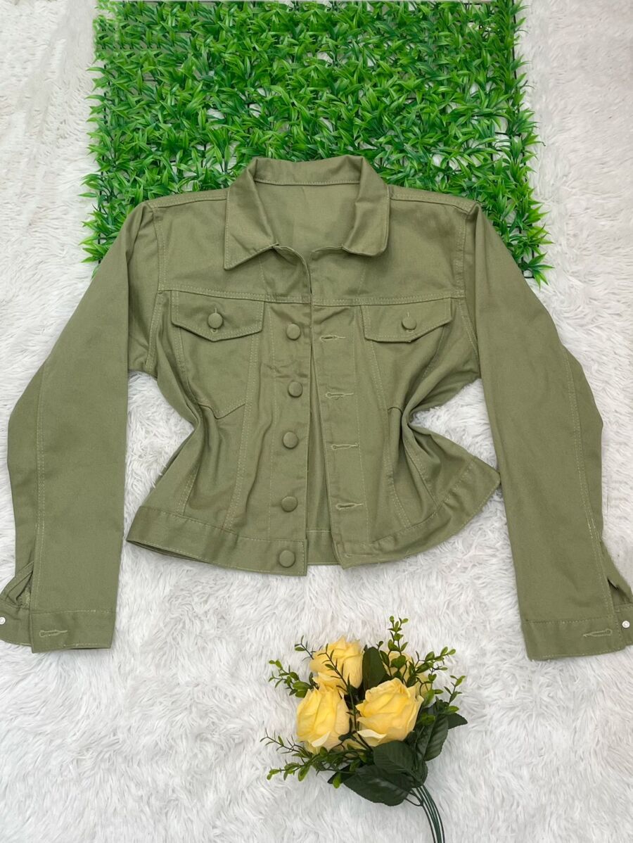 Women Denim Jackets & Coats - 綠色 - 查看 1