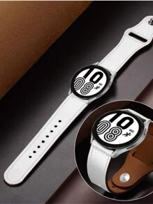 Pulseira couro sintético 20mm 22mm Compativel Relogio Watch3 41/45 Active2 Amazfit Bip GTR42/47mm GTS GTR3PRO - Preto - Visão 4